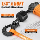 Shall 1 4 x50 Ft Synthetic Winch Rope 10 000lbs Winch Line For Atv Utv Offroad