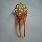 Antique Vintage Blonde Tortoise Shell Celluloid Hair Ornament Comb Accessory Old