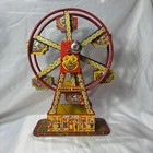 Vtg J Chein   Co Mechanical Ferris Wheel No  172 Wind Up Working Tin Toy W  Box