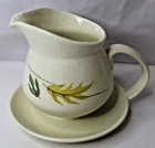 Vintage Franciscan Earthenware Autumn Leaves Gravy Boat Underplate Attached Mcm