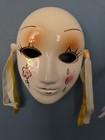 Ceramic Porcelaine Handpainted Face Mask Mardi Gras Venetian Wall Decor Orleans 