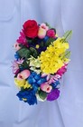Rainbow Silk Flowers For Cemetery Headstone Saddle  Memorial Flowers