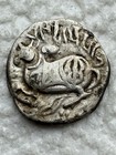 750-879 Ad Hindu Shahi Kings Spalapati Deva Silver  Bull horseman Early Greek    