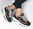 Skechers Women Shoes Black Sport Cushion Lightweight Wide D lites Comfort 149025