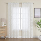 Furman Sheer Ivory Curtains 84 Inches Long For Bedroom Living Room 2
