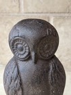 Vintage Unsigned Cast Iron Owl Door Stop Rustic Wedge Doorstop Bookend 7    Figure
