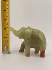 Elephant Figurine Green Banded Onyx Natural Hand Carved