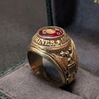 18k Ge Yellow Gold Plated Us Marine Corps Signet Ring Usmc Veteran Men Size 22