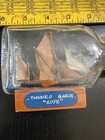 Ship In A Bottle W wood Wooden Stand Old Vintage  thames Barge Rose  Souvenir