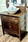 Antique Wash Stand Dresser Beautiful Wood Grain Drawer And Cupboard