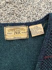 Vintage 90s New River Co Wool Sweater Vest Mens L Plaid Teal Button Front