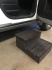 Rustic Dark Walnut Wooden Pet Stairs     2 Step Dog   Cat Ramp For Couch Or Bed