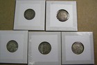 Newfoundland 10 Cents Lot Of 5 Silver Coins  Kgvi Different Dates 1938 To 1943
