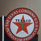 Texaco Motor Oil Porcelain Enamel Sign 36x27 Inches 2 Sided