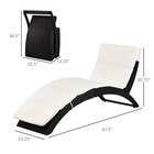 Folding Rattan Chaise Wicker Lounge Pool Patio Sofa Chair Cushioned Outdoor