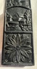 Antique Primitive Cast Iron Boot Match Safe Holder Flower