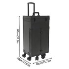 Rolling Makeup Train Case Cosmetic Trolley Travel Makeup Storage Organizer Black