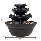 Tabletop Electric Water Fountain 3 Tier Cascading Indoor Waterfall W  Led Light