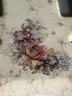 Vtg Porcelain Triple Switch Plate Athena Pink Roses On Cream Textured Chino Ca