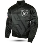 Nfl Oakland Raiders Black Varsity Embroidered Patch Vintage Style Bomber Jacket
