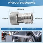 Garden Hose To Pressure Washer Adapter 3 4    Ght To 1 4    Quick Connect