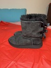 Ugg Bailey Bow Ii Velvet Ribbon Suede  Sheepskin Boots Us 4