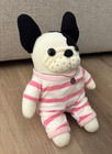 Japan Handmade French Bulldog Plush Stripe Pajamas Stuffed Sock Frenchie Dog Toy