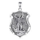 Mld 925 Sterling Silver Saint St Michael Shield Medal Pendant Necklace