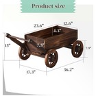 Pulijiaju Wooden Wagon Garden Planter Cart Large-carbonized  Carbonized-large