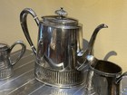 Vintage Victorian Ribbed Silver-plated Tea Set 3 Piece