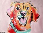 Original Dog Painting Abstract Expressionist Canvas 14x11 Puppy Pet Portrait