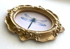 Blue Dragonfly Framed Tiny Miniature Mini Art Print Gold Ornate Frame Not Aceo