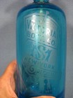Antique Blue Victoria Bottling Co  Seltzer Bottle New York Soda Water Seltzer