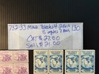 Scott    732 - 733  Mnh  Blocks 4 X 2 Each   7 Singles  Catalogue Value   27 00