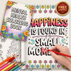 Adult Coloring Book Mental Health Wellness 32 Pages Anti-anxiety Art Therapy