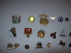 Lot Of  60  Vintage Lapel Pins Medals Enamel Pinbacks  Travel  Clubs  And More 