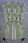 67027  Pair Ashley Manor Victorian Style Tufted Upholstered Parlor Chairs 