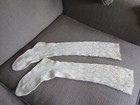 Great Pair Of Antique Vintage Victorian Hand Knit Socks stockings lacy   Rare  