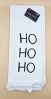 White Fa La La ho Ho Ho Christmas Cotton Dish Kitchen Towel Set  New