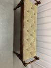Vintage Upholstered Wooden Bench Or Vanity Bench   Exclllent Condition