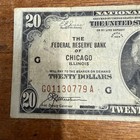 1929  20 Note With Brown Seal National Currency Chicago Bank
