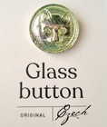 Uranium Glass Button Cat Art Deco Vaseline Glass Button Cat 22mm