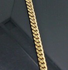 Real 10k Yellow Gold Cuban Link Bracelet  8  Inch 7mm Box Men Women