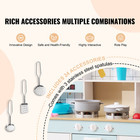 Kitchen Playset Kids Pretend Cooking Play Toy 24 Piece Accessories White