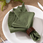 Olive Green Cloth Napkins Set Of 8 Linen Cotton Napkins Cloth Bulk Washable Dinn
