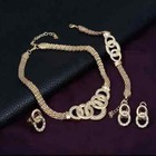 Vintage Zircon Jewelry Set Necklace Earrings Bracelet Ring Women Girls Gift