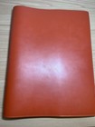 Pinetti Orange Large Leather Portfolio Notepad Holder Handmade In Italy