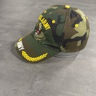 Vintage Us Army Military Veteran Hat Brown Camo Green Trucker Gold Leaf Tactical