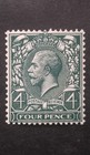 King George V Gb 4d Deep Bluish Green Sg 424 N39  3  Mh Well Centered Vf