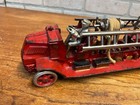 Vintage 1930s Arcade Mack Fire Hook   Ladder Truck Cast Iron Toy Large